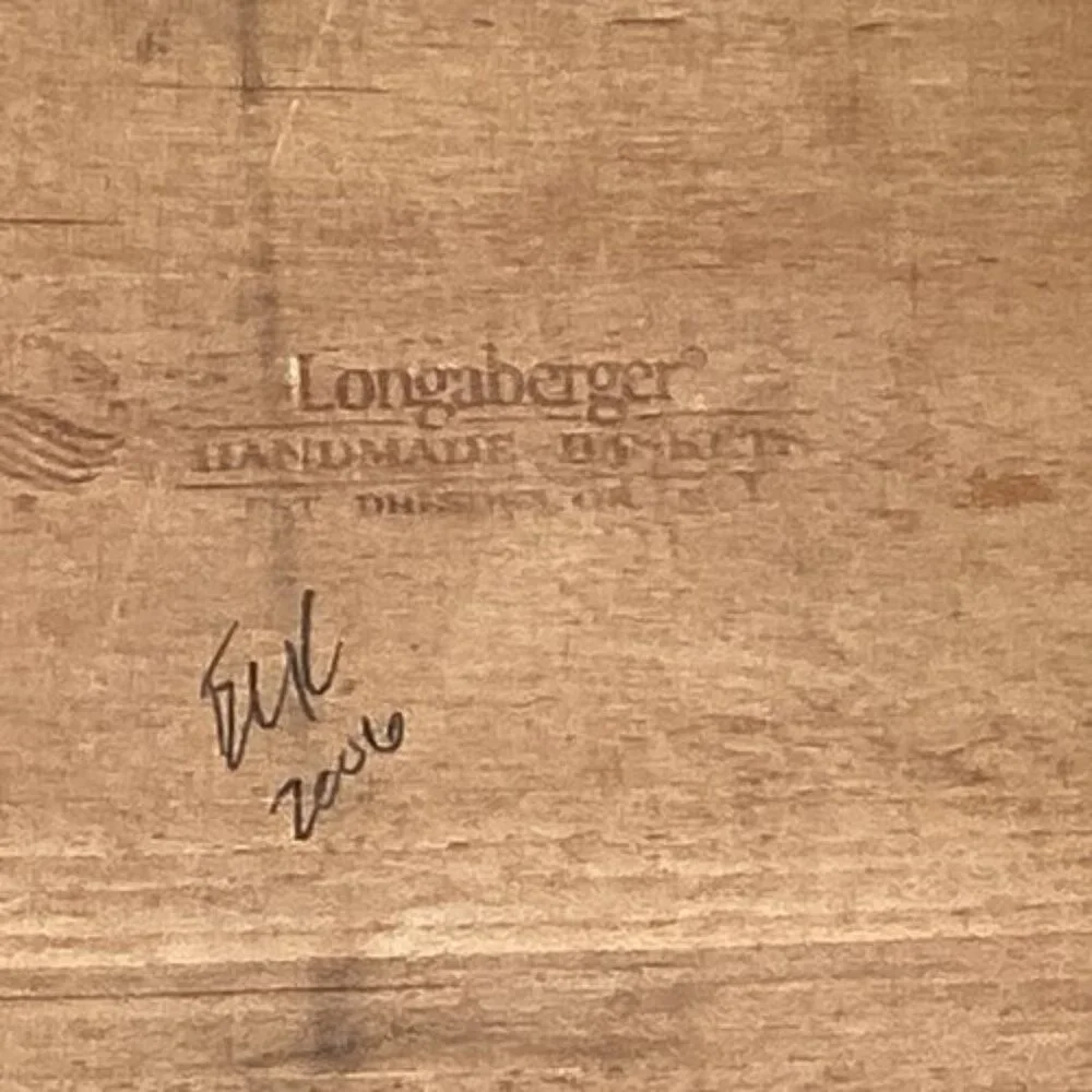 Longaberger Handwoven Basket 2006 Signed Honey Wood Farmhouse Decor Rare Weaved - Picture 4 of 6
